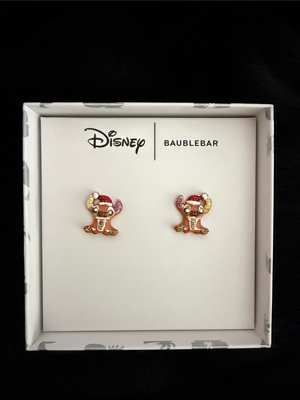Disney BaubleBar Stitch Holiday Enamel Stud Earrings